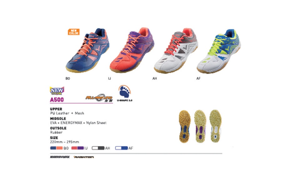 ข้อมูลเกี่ยวกับ VICTOR Badminton Sport Shoes รองเท้ากีฬาแบดมินตัน A500