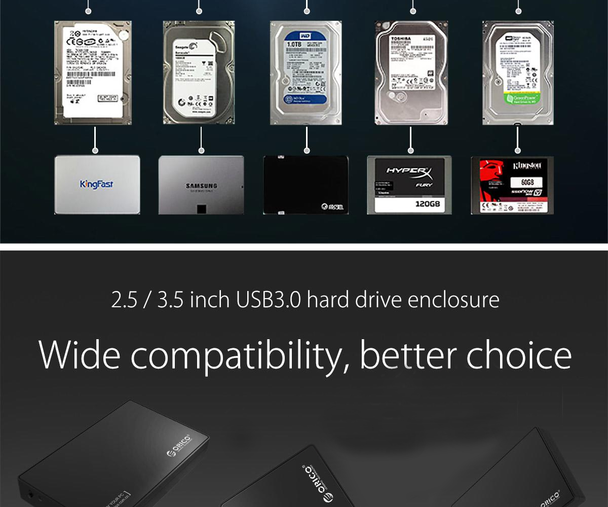 มุมมองเพิ่มเติมเกี่ยวกับ กล่องใส่ HDD Orico 3588US3 SATA 2.5/3.5นิ้ว USB3.0 (5Gbps) Hard disk กล่องใส่ฮาร์ดดิสภายนอก HDD Harddisk Enclosure ความเร็วสูง By Egadgetthailand