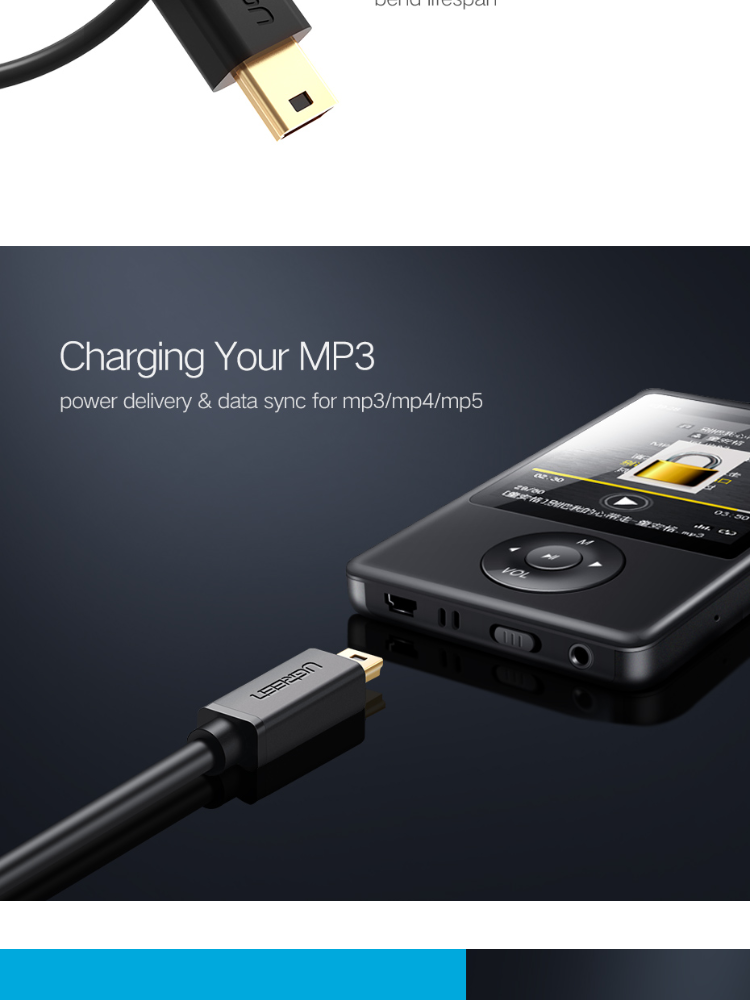 รายละเอียดเพิ่มเติมเกี่ยวกับ UGREEN สายชาร์จ Mini USB to USB หัวต่อชุบทอง ความยาวสาย 0.25 - 3M USB 2.0 สายกล้องรถยนต์ สายกล้องหน้ารถ ใช้งานได้กับ External HDD,Digital Camera,PS3 Controller,MP3/MP4,TV รุ่น US132