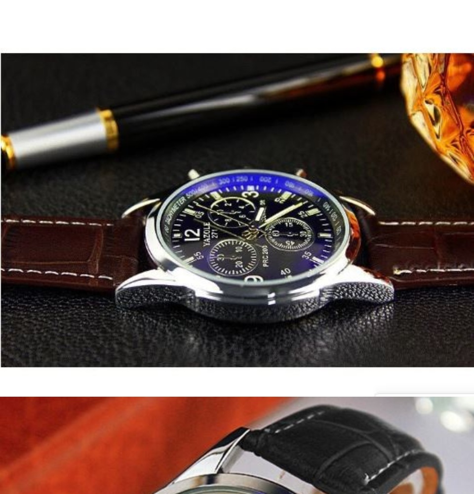 ภาพที่ให้รายละเอียดเกี่ยวกับ Riches Mall RW052 นาฬิกาผู้ชาย นาฬิกา Yazole วินเทจ ผู้ชาย นาฬิกาข้อมือผู้หญิง นาฬิกาข้อมือ นาฬิกาควอตซ์ Watch นาฬิกาสายหนัง