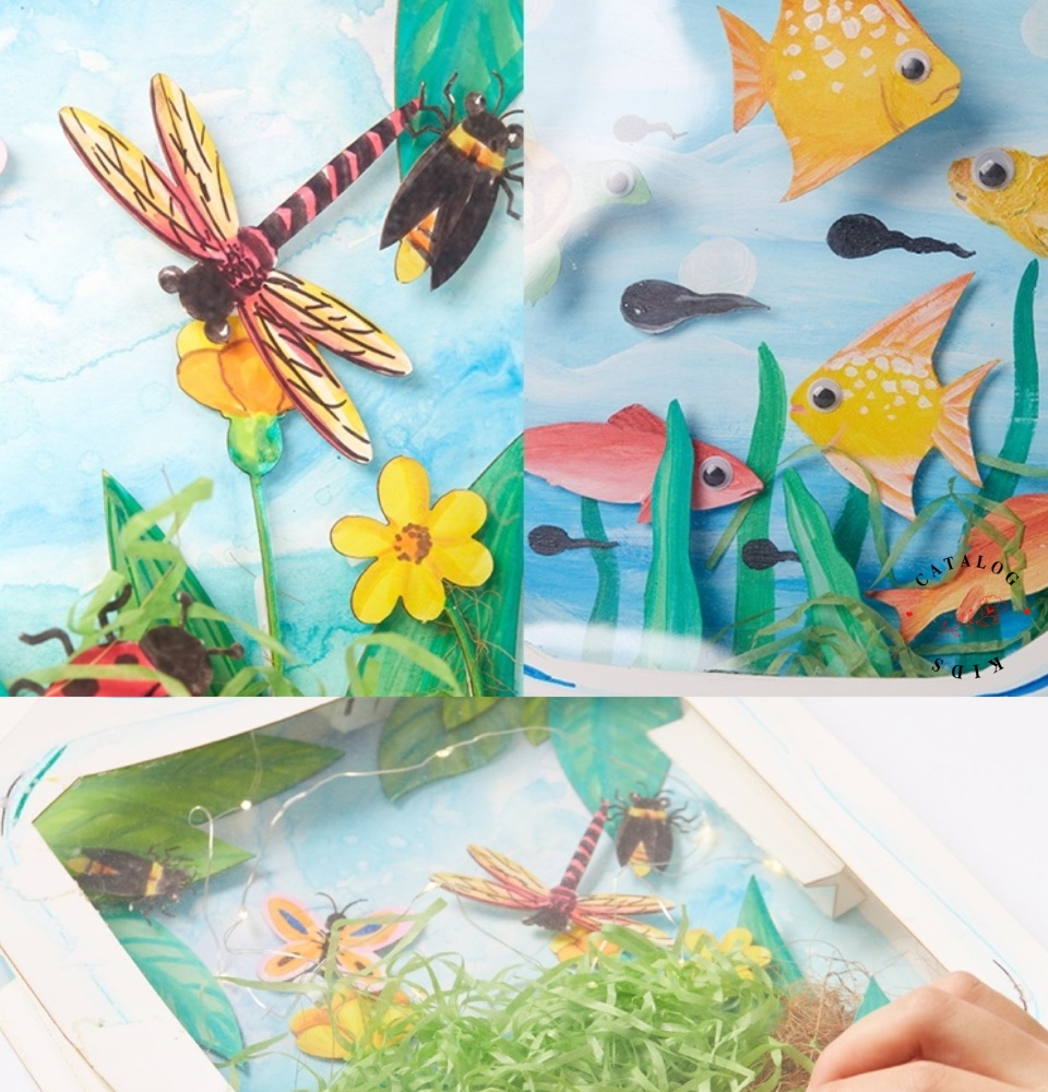 ภาพประกอบของ ꕥCatalog Kidsꕥ DIY ของเล่นกระดาษ ขวดโหลเลี้ยงปลาและแมลง