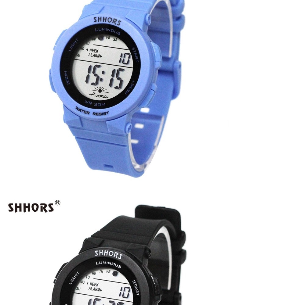 รูปภาพของ SHHORS 0314 Fashion Casual Sports นาฬิกาข้อมือแฟชั่นผู้หญิง-ผู้ชาย นาฬิกาข้อมือ ดิจิตอล สายยาง เท่ๆ ราคาถูก รุ่น SKMEI