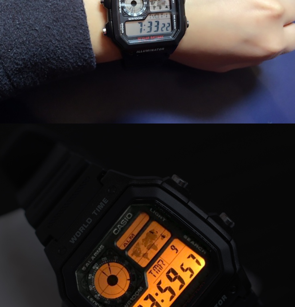 ภาพที่ให้รายละเอียดเกี่ยวกับ นาฬิกาลำลอง นาฬิกาผู้ชาย CASIO รุ่น AE-1200WH-1A สายเรซิ่น สีดำ  ของแท้100% ประกันศูนย์เซ็นทรัลCMG 1 ปี จากร้าน MIN WATCH