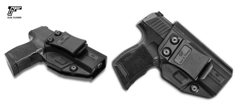 รูปภาพรายละเอียดของ ซองปืนพกใน Polymer Sig Suaer P365 ด้านหลังเป็นคลิปเหน็บเข็มขัดมีตัวปรับกระชับ ได้ตามความต้องการ