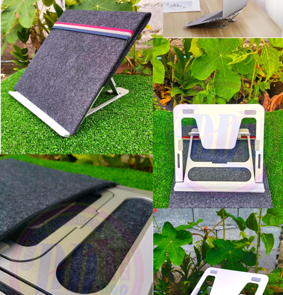 รูปภาพเพิ่มเติมเกี่ยวกับ Notebook stand BONERUY Laptop stand ขาตั้งโนตบุ๊ค ที่ตั้งโนตบุ๊ค ขาตั้งแล็ปท๊อป วัสดุสแตนเลสอัลลอยทนทาน De stainless steel alloy material free bag