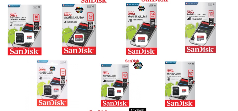 ข้อมูลเพิ่มเติมของ Sandisk Ultra Micro SD Card SDXC Class10 A1 แมมโมรี่การ์ด ความจุ 16/32/64/128/200/256/400 GB สินค้าใหม่ของแท้ประกันศูนย์7ปีเต็ม