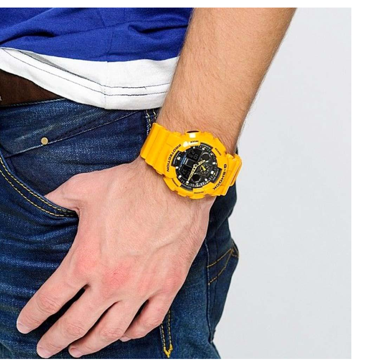 มุมมองเพิ่มเติมของสินค้า นาฬิกาข้อมือสายเรซิ่น R รุ่น Ga-100A-9Adr (Bbee Limited Edition) (Yellow)