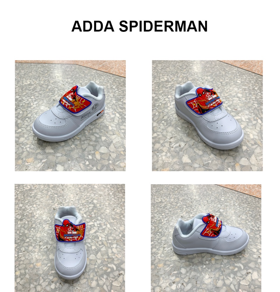 คำอธิบายเพิ่มเติมเกี่ยวกับ 💡มีไฟ ล่าสุดปี 2565💡 ADDA 41N18 รองเท้าพละเด็กอนุบาลชาย รองเท้าพละสไปเดอร์แมน รองเท้าพละเด็กผู้ชาย