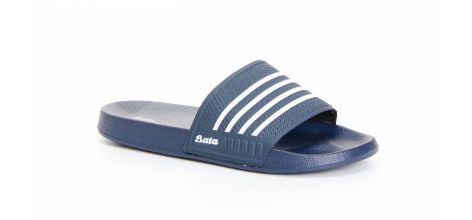 มุมมองเพิ่มเติมของสินค้า *Best Seller* Bata MENS SLIPPERS รองเท้าแตะชาย แบบสวม สีน้ำเงิน รหัส 8619728 Mensandal Fashion SUMMER