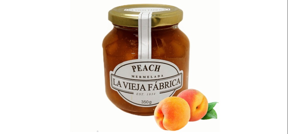 รูปภาพรายละเอียดของ ลา เวียฮา ฟาบริกา ผลิตภัณฑ์ทาขนมปัง พีช 350 กรัม LA VIEJA FA'BRICA Peach Mermelada 350 g.