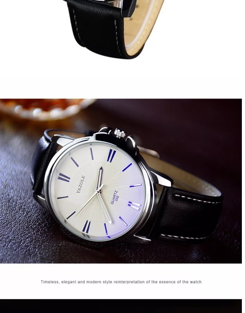 ลองดูภาพสินค้า Riches Mall RW014 นาฬิกาผู้ชาย นาฬิกา Yazole วินเทจ ผู้ชาย นาฬิกาข้อมือผู้หญิง นาฬิกาข้อมือ นาฬิกาควอตซ์ Watch นาฬิกาสายหนัง