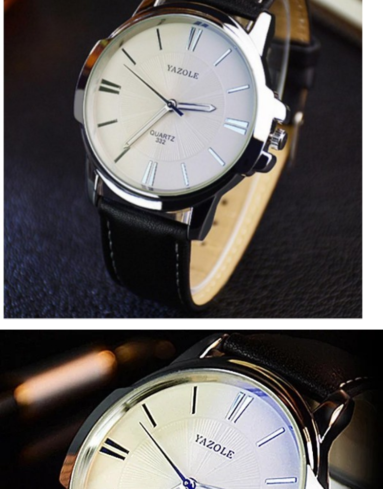 เกี่ยวกับสินค้า Riches Mall RW014 นาฬิกาผู้ชาย นาฬิกา Yazole วินเทจ ผู้ชาย นาฬิกาข้อมือผู้หญิง นาฬิกาข้อมือ นาฬิกาควอตซ์ Watch นาฬิกาสายหนัง