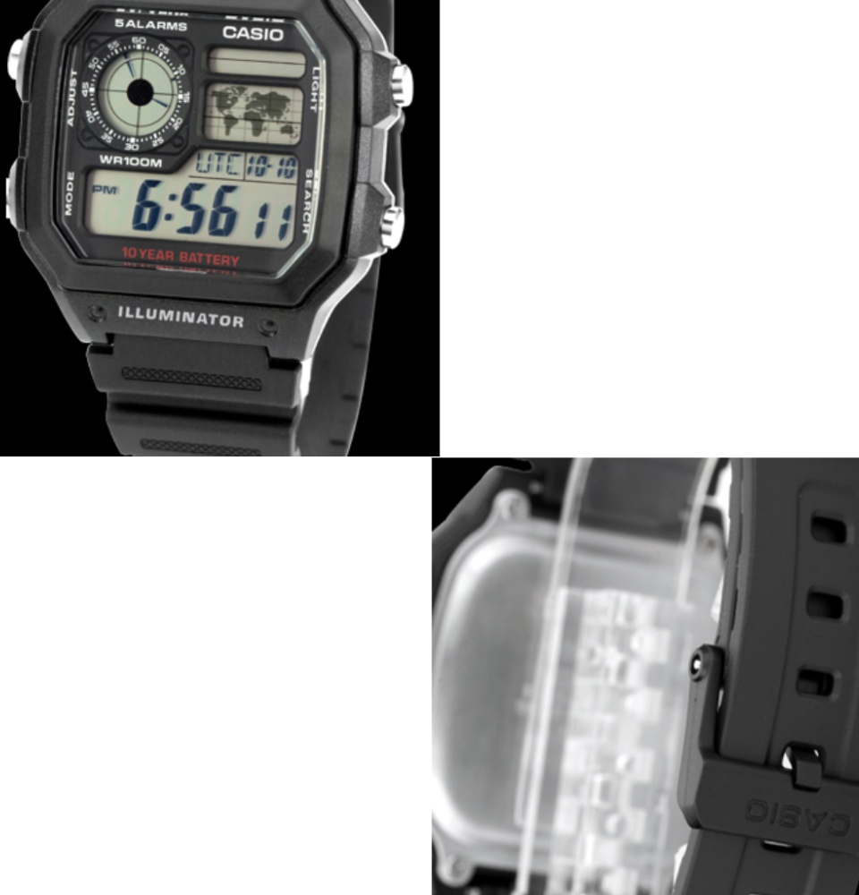ภาพที่ให้รายละเอียดเกี่ยวกับ นาฬิกาลำลอง นาฬิกาผู้ชาย CASIO รุ่น AE-1200WH-1A สายเรซิ่น สีดำ  ของแท้100% ประกันศูนย์เซ็นทรัลCMG 1 ปี จากร้าน MIN WATCH