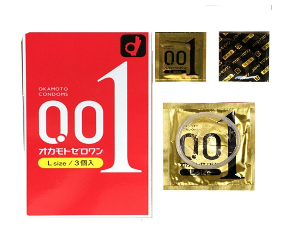 มุมมองเพิ่มเติมของสินค้า Okamoto 001 Segami001 Size 48-56mm ( ขนาด 48-56 มม. ) ถุงยางที่บางที่สุดในโลก ของแท้ญี่ปุ่น 100%