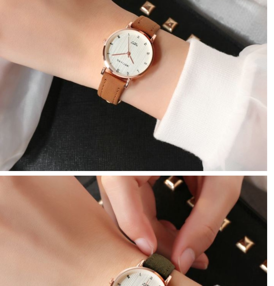 รูปภาพรายละเอียดของ Riches Mall RW193 นาฬิกาข้อมือผู้หญิง นาฬิกา วินเทจ นาฬิกาผู้ชาย นาฬิกาข้อมือ นาฬิกาแฟชั่น Watch นาฬิกาสายหนัง พร้อมส่ง