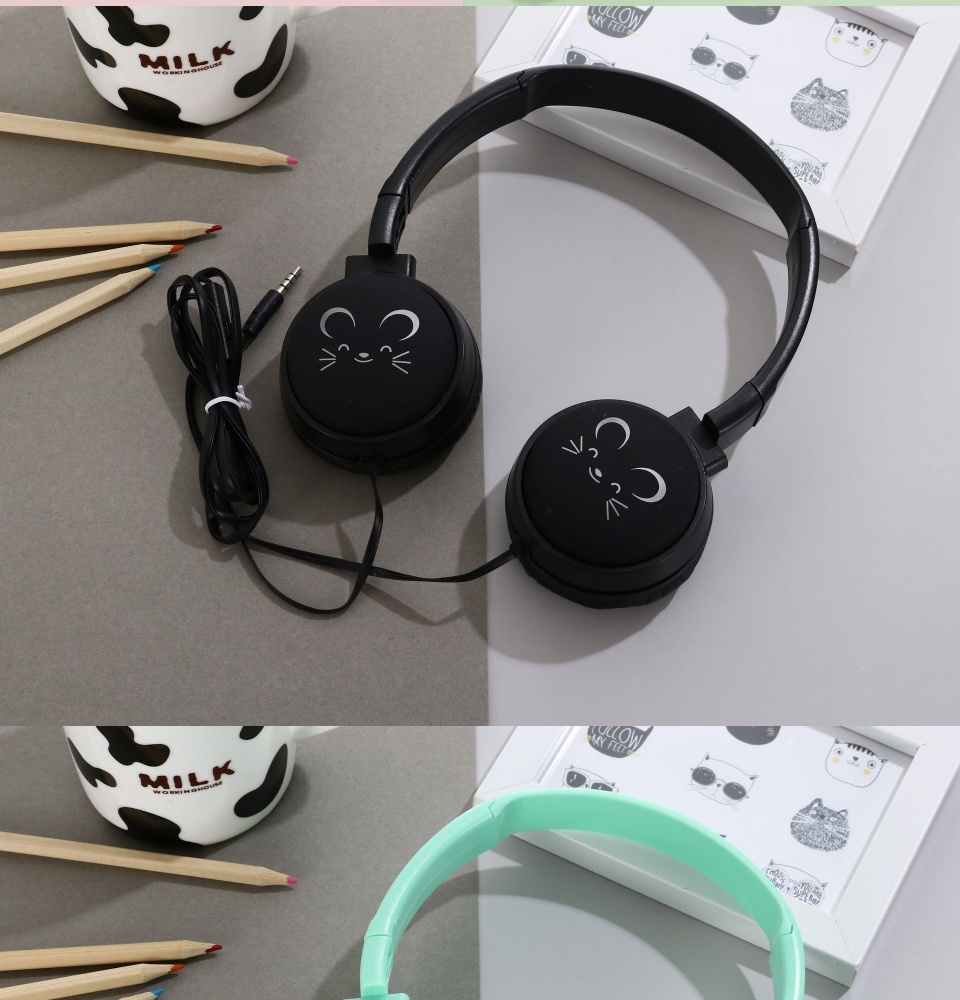 มุมมองเพิ่มเติมของสินค้า Headphones J-18/J18หูฟังแบบครอบ ลายน่ารัก สีสวย เสียงเบสดีมาก แจ๊ค3.5mm Audio Pin /ฟังเพลง/ดูหนัง/เรียนออนไลน์