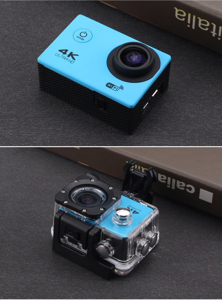 รูปภาพรายละเอียดของ กล้องกันน้ำ กล้องกันน้ำมอไซน์ 4K เชื่อมต่อWiFi กันน้ำได้ลึกถึง 30 เมตร กล้องวิดิโอ กล้องติดหมวก กล้องบันทึกภาพ กล้องติดหมวกกัน