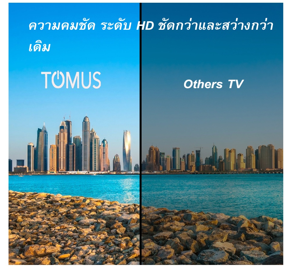เกี่ยวกับสินค้า （NEW 2022) TOMUS ทีวี 21 นิ้ว LED FULL HD TV โทรทัศน์จอแบนราคาพิเศษ ทีวีราคาถูกๆ ทีวี tv โทรทัศน์จอแบน tv 21 หน้าจอขอบบาง