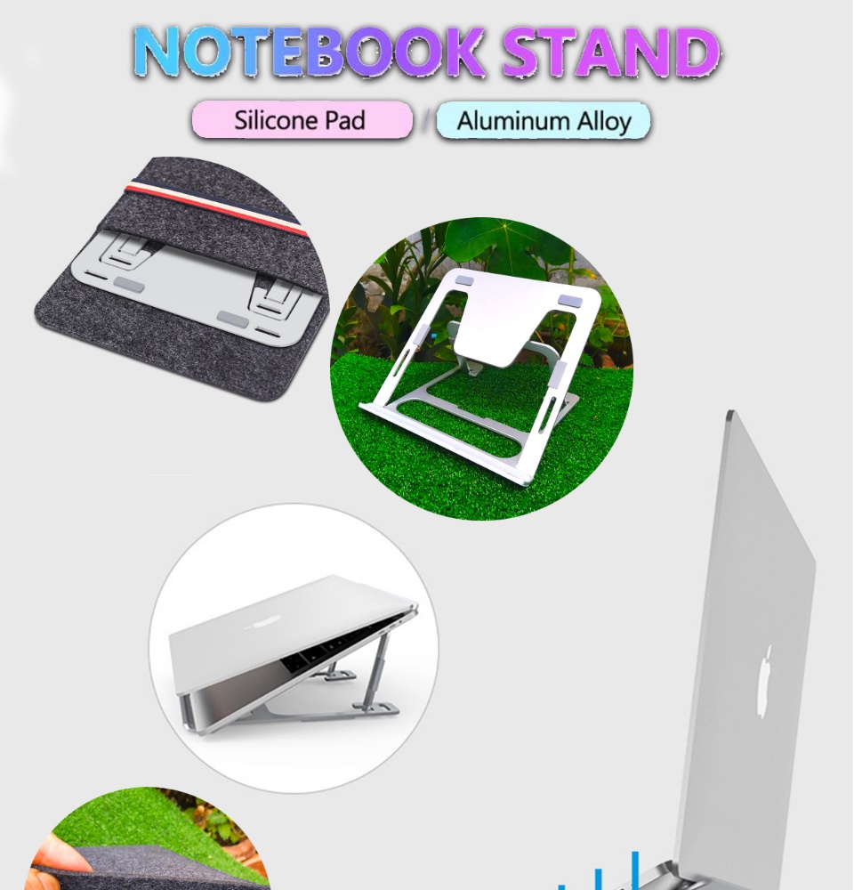 รูปภาพเพิ่มเติมเกี่ยวกับ Notebook stand BONERUY Laptop stand ขาตั้งโนตบุ๊ค ที่ตั้งโนตบุ๊ค ขาตั้งแล็ปท๊อป วัสดุสแตนเลสอัลลอยทนทาน De stainless steel alloy material free bag