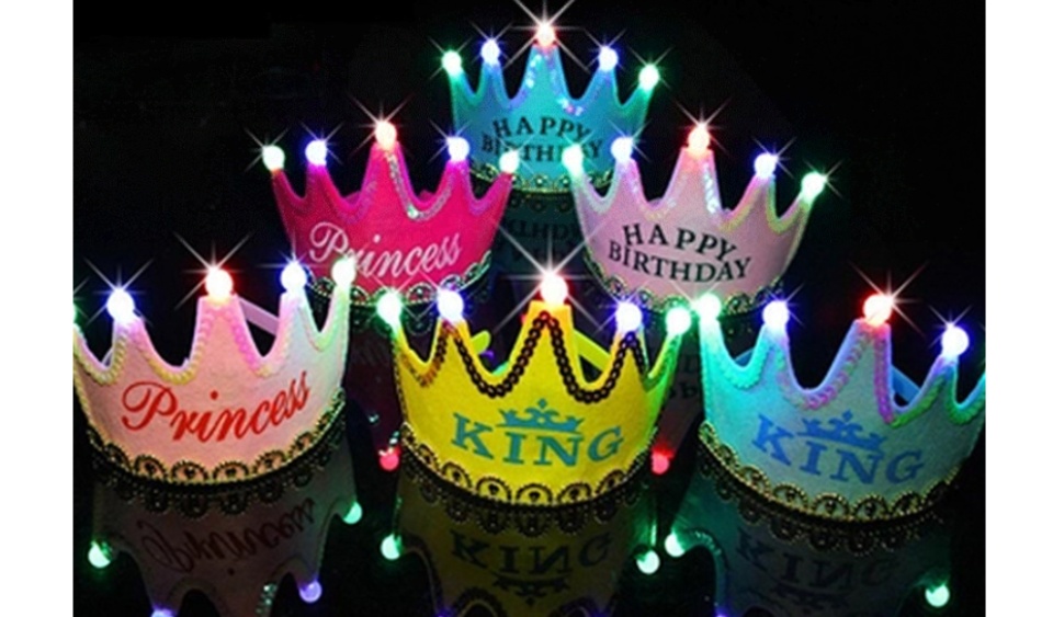 เกี่ยวกับ ที่คาดผมวันเกิด ที่คาดผม คาดผม วันเกิด มงกุฏ มีไฟ มงกุฎวันเกิด ที่คาดผมมงกุฎ LED Happy Birthday Headband Tiara Crown Hairband Hair Prop Party with lights light