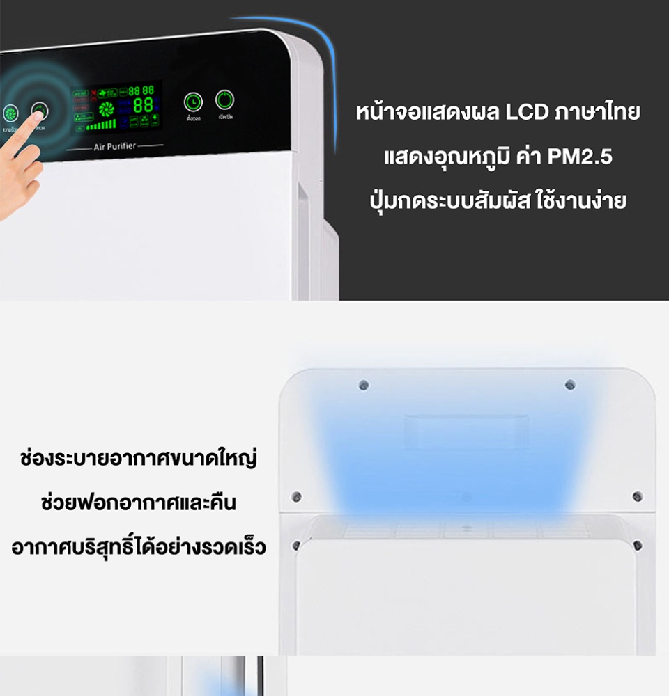 ลองดูภาพสินค้า HTD เครื่องฟอกอากาศ air per for home เครื่องฟอกอากาศฟังก์ชั่นภาษาไทย รุ่น AH40S หน้าจอสัมผัส สำหรับห้องขนาดไม่เกิน 32 ตร.ม. Air Per