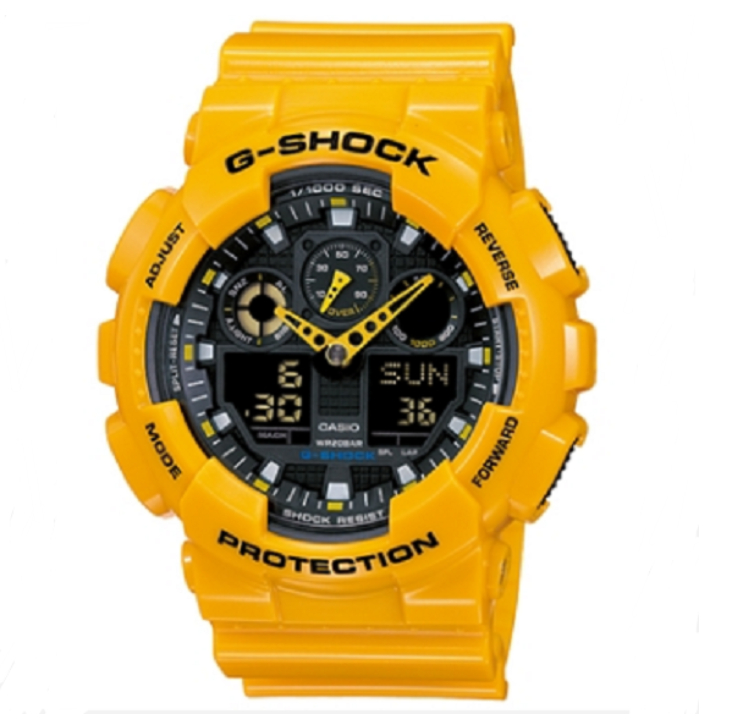 มุมมองเพิ่มเติมของสินค้า นาฬิกาข้อมือสายเรซิ่น R รุ่น Ga-100A-9Adr (Bbee Limited Edition) (Yellow)
