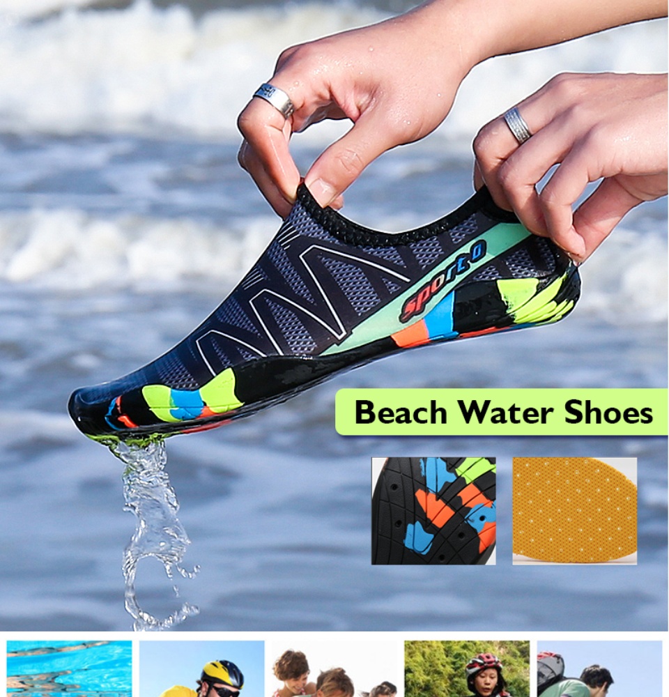 มุมมองเพิ่มเติมของสินค้า รองเท้าชายหาดดำน้ำ รองเท้ายน้ำแท้ 100% รองเท้าเดินชายหาด รองเท้าเดินทะเล รองเท้าเล่นทะเล รองเท้าเดินทะเล ใส่ได้ทั้งหญิงและชาย SP162