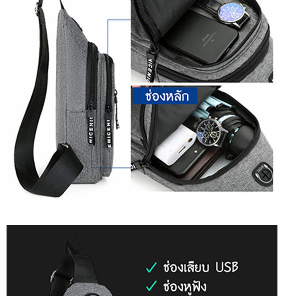 เกี่ยวกับสินค้า 💜ราคาพิเศษ💕 2022 ใหม่กระเป๋าผู้ชายกระเป๋าสะพายชายสไตล์เกาหลีอินเทรนด์นักเรียนผ้าใบลำลองกระเป๋าเป้ใบเล็ก รุ่นผ้าหนาพร้อม Upgrade USB