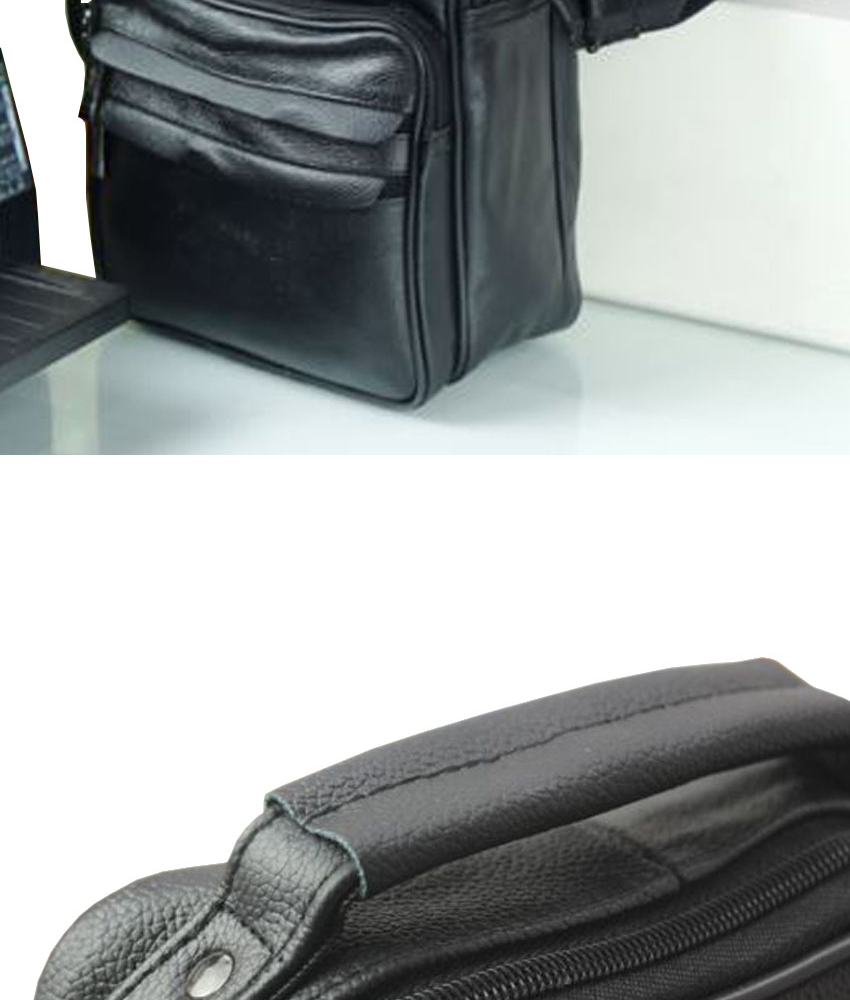 ภาพประกอบคำอธิบาย ALL-MEN กระเป๋าหนังแท้ แบบสะพายข้าง พร้อมหูหิ้ว รุ่น MBi-9901 สีดำ สำหรับสุภาพบุรุษ
