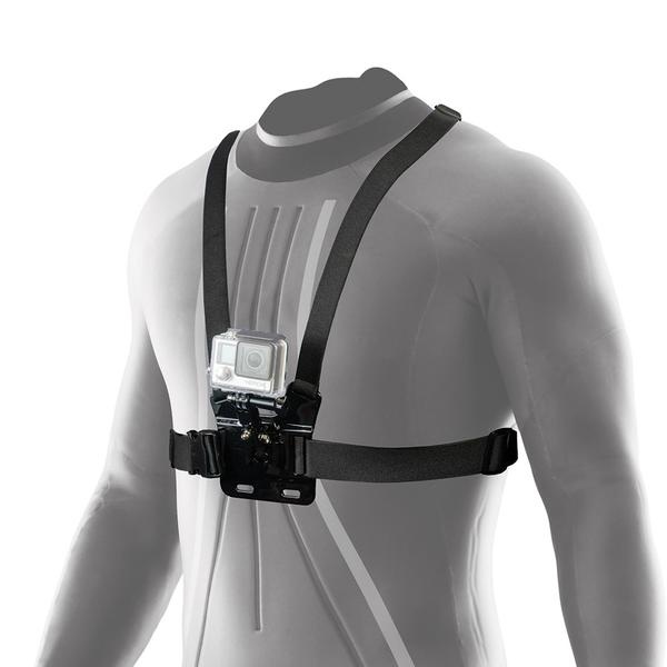 ข้อมูลเพิ่มเติมของ Alithai Gopro accessories Adjle Elastic Body Harness Chest Strap Mount Band Belt for Go Pro Hero 4 3+ SJCAM action Camera