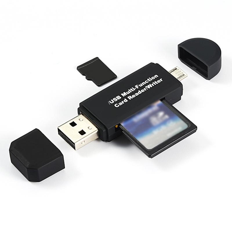 Multi-in-1 USB Flash Memory Card Adapter for SD/SDHC/Micro SD/TF/MS Card Red