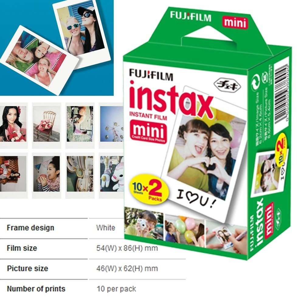 ข้อมูลประกอบของ ฟิล์ม Flm instax mini สีขาวล้วน 60 แผ่น - Fuji Instant Mini 11 7s 8 79 90 SP-1 SP-2 Photos (สีขาว)